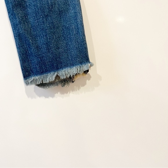 Current/Elliott Straight Leg High Rise Frayed Jeans - Picture 5 of 11
